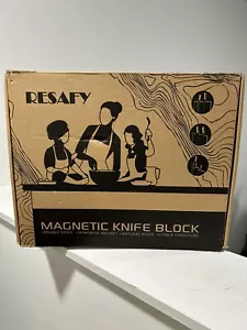 Resafy Magnetic Knife Wooden Block Knife Display Holder Rack Magnetic Stands wit - Picture 1 of 13