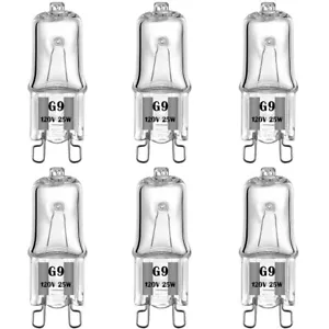 6 Pack G9 Bulbs 25W Warm White T4 Type 2 Pin Base Light Bulb 120V Fast Ship - Picture 1 of 9