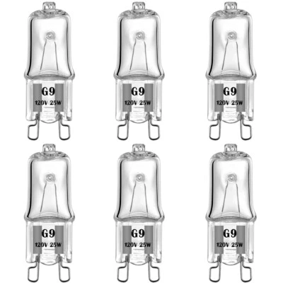 6 Pack G9 Bulbs 25W Warm White T4 Type 2 Pin Base Light Bulb 120V Fast Ship - Image 1 of 4