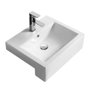 Hudson Reed Semi Recessed Basin 530mm Wide - 1 Tap Hole - Picture 1 of 5