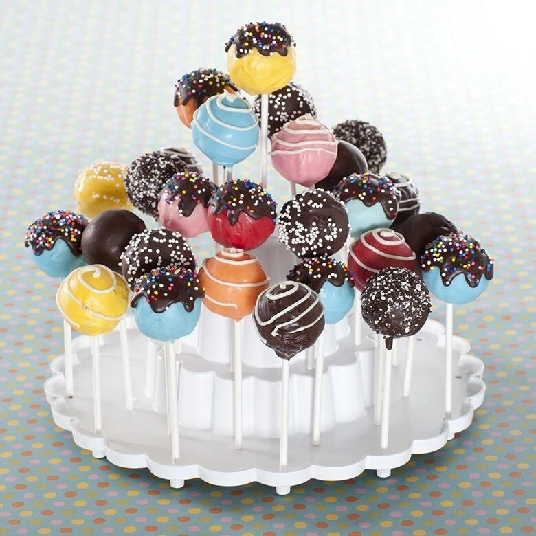 Nordic Ware 50008 Tiered Cake Pop Display Stand Holds 37 Pcs White