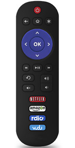 New Replaced Remote EN3A32 for Hisense Roku TV with Netflix Vudu Radio Buttons