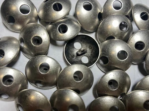 Kuppelform Mod italienischer Metallknopf antik silberne Oberfläche 15 mm 18 mm 25 mm Schaft - Bild 1 von 12