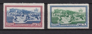 1945 Vatican Stamps Scott #E5 &E6 Express Mail Set of 2 Mint Lightly Hinged OG - Picture 1 of 3
