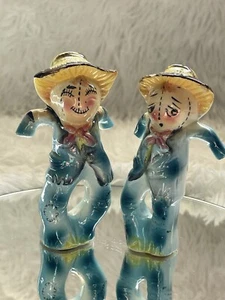 Vintage HOLT HOWARD MCM Anthropomorphic SCARECROWS Salt Pepper Shakers - Picture 1 of 8