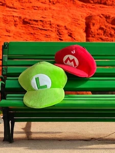 Universal Studios Hollywood x Super Nintendo World Mario & Luigi Plush Hat Set - Picture 1 of 1