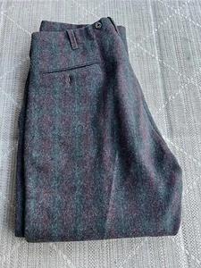 LL Bean Vintage Heavy Wool Plaid Logger Hunting Trousers Pants Men’s Sz 36x29 - Picture 1 of 4