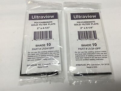 Lot Of 2 Dynaflux UV2410PF Ultraview Polycarbonate Gold Filter Plates Shade 10 • 17.55£