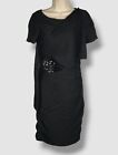 $ 516 Halston Heritage Damen schwarz Stretch gerruchtet Paillettenmantel Kleid Größe M