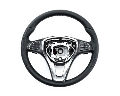 Lenkrad beziehen mit Leder für Mercedes V W447 2014-2021 weißer Faden NEU LEDER - Image 1 of 4