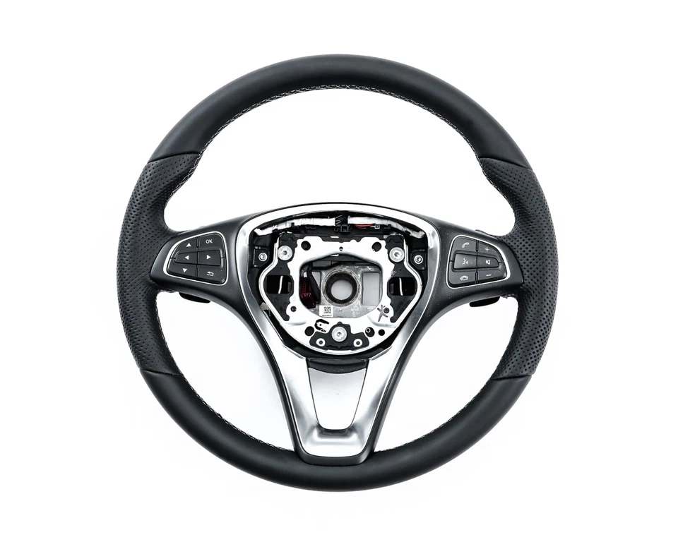 Lenkrad beziehen mit Leder für Mercedes V W447 2014-2021 weißer Faden NEU LEDER - Bild 1 von 4
