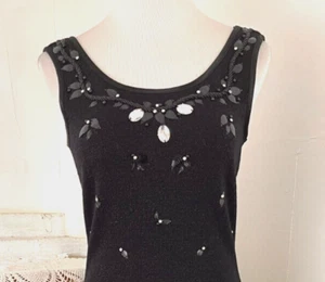Vintage Andrea Jovine Wool Blend Embellished Metallic Knit Long Dress ~ P - Picture 1 of 8
