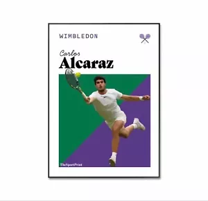Poster Wimbledon 2025, stampa Carlos Alcaraz Wimbledon, poster tennis, regalo A4 - Foto 1 di 4