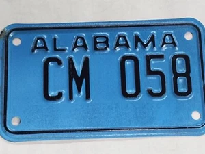 1991 Alabama County Motorcycle License Plate CM 058 - Picture 1 of 1