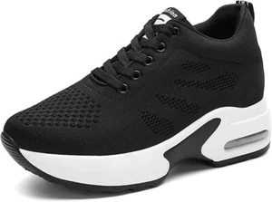 Sosenfer Damen Keilsneaker versteckter Absatz Keilabsatz Turnschuhe High Top leicht - Bild 1 von 5
