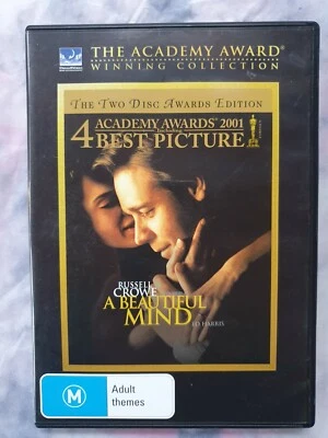 A BEAUTIFUL MIND - RUSSELL CROWE - 2 DVDs like new - Regions 2 & 4 - Rating M - Image 1 of 2