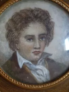 G.DUVIVIER ANTIGUO FIRMADO RETRATO EN MINIATURA PINTURA DE LUDWIG VAN BEETHOVEN - Imagen 1 de 12