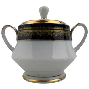 Azúcar Noritake Vienna con tapa vintage 2796 azul cobalto y dorado con adornos Legacy - Imagen 1 de 9