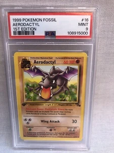 Pokemon 1999 WOTC PSA 9 1st Edition Fossil Aerodactyl Non Holo Rare 16/62 MINT - Picture 1 of 5