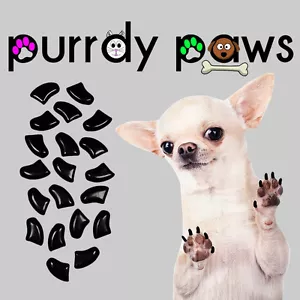 Black Jumbo Size Soft Nail Caps For Dog Claws * Purrdy Paws * USA * XXXL - Picture 1 of 2