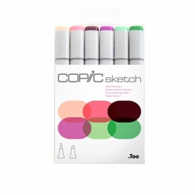 Copic Sketch Markers 6 Piece Floral Favorites 1 Set Art Illustration Manga - Image 1 of 4