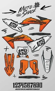 SKIZZE KTM GRAFIKKIT SX SXF EXC 125 250 350 450 ABZIEHBILD MX AUFKLEBER 2023 2024 - Bild 1 von 8