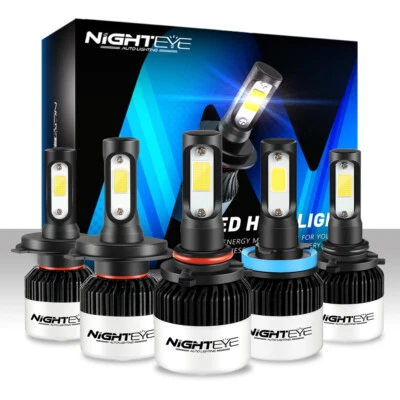 Nighteye H1/H3/H4/H7/H11/9005/9006 LED Bulbs Headlight 72W 9000LM 6500K White UK - Image 1 of 4