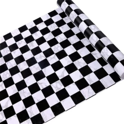 Black&White Mosaic Peel and Stick Wallpaper Self-Adhesive Contact Paper  10m - Image 1 of 4