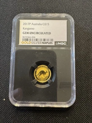 2017-P Australia $15 Gold Kangaroo • 1/10 oz .9999 • NGC GEM Unc • Perth Mint - Image 1 of 4
