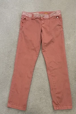 Pantalones Anthropologie Pilcro & The Letterpress Rosa Bordado Floral Talla 25P Foto 1 de 4