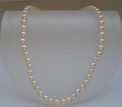 Collier mit Perlen Pearl Perl Hals Kette mit 585 er 14 kt Gold  - Bild 1 von 4