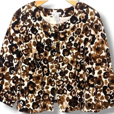 Chaqueta de mujer Tweeds manga 18W 3/4 mezcla de lino forrada recortada ropa de oficina Foto 1 de 4