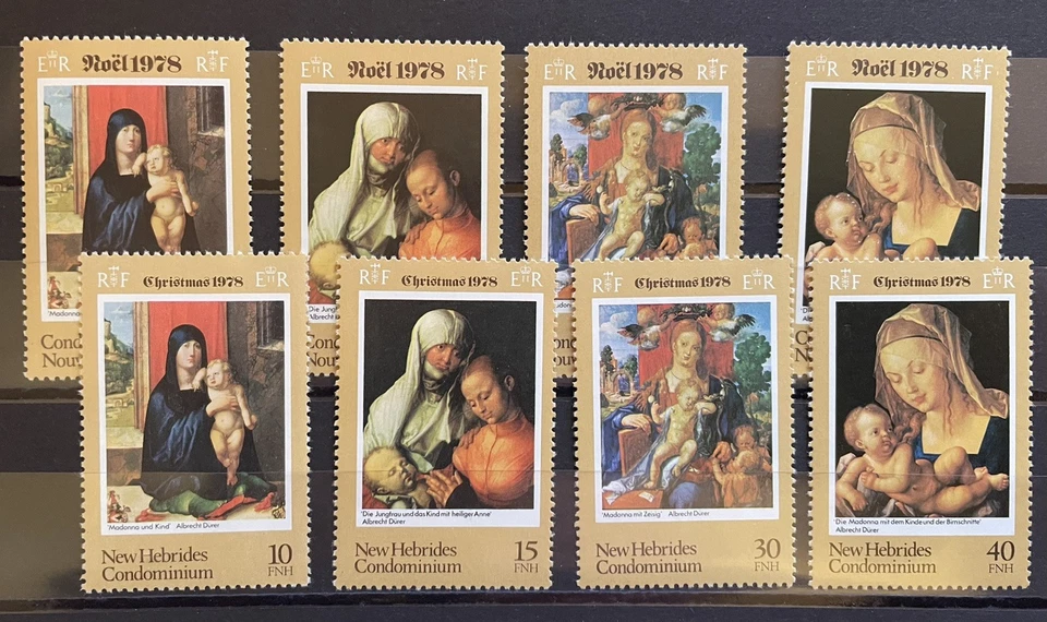 Nuevas Hébridas 1978 Cuadros de Navidad ambos conjuntos completos MNH magnífico Foto 1 de 1