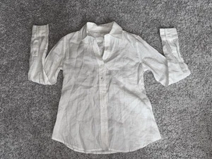 VINTAGE New Y2K Banana Republic Classic Linen Button Down Blouse Sz XS SOLDOUT - Picture 1 of 8