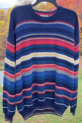 Suéter a Rayas Tejido 3D Algodón Comerciantes De Colección XL Crosby Grandpa Core Foto 1 de 4