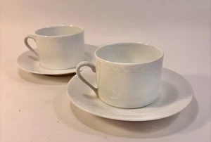 Apilco Edwardian Windows Flat Coffee Cup & Saucer NWT Made in France - Picture 1 of 10