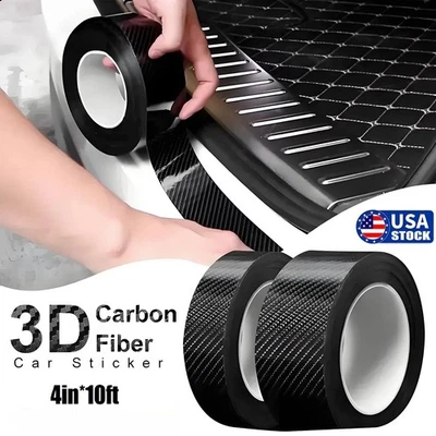 Tape Decal 3D Texture Carbon Fiber Vinyl Wrap Car Sticker Strips Black - Image 1 of 4