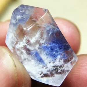 Rarissimo ciondolo cristallo quarzo dumortierite blu NATURALE bellissimo 19,1 ct - Foto 1 di 12