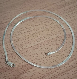 Vintage 925 Italien Italien Sterlingsilber 2,5 mm Fischgrät Kette Halskette 20 1/4" - Bild 1 von 4