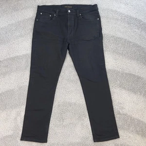 Nudie Jeans Co Jeans Uomo 38x30 Nero Lean Dean Dry Ever Nero Slim Conico - Foto 1 di 12