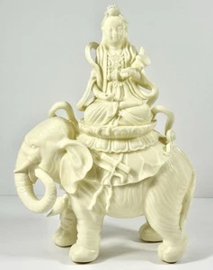 Budismo Chino Dehua Acrílico Años 60 Diosa Kwan-Yin Guan Yin Estatua 12"x9" - Imagen 1 de 12