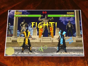 DANIEL PESINA "SUB ZERO & SCORPION " SIGNED MORTAL KOMBAT 12X18 PHOTO COA!! - Picture 1 of 1