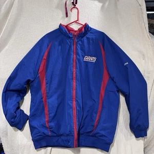 Vintage 90s REEBOK New York Giants Pullover HOODIE Puffer Jacket Coat 2XL XXL - Picture 1 of 10
