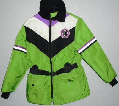 Jaqueta de Snowmobile Vintage Arctic Cat Verde e Roxa Feminina Média - Imagem 1 de 3