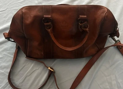 Usado I Medici Cuero Marrón Snap Top Bolso de Mano Cartera Bolso de Hombro para Mujer Foto 1 de 4