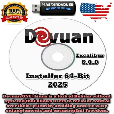Instalador de DVD de arranque Devuan Linux Excalibur 6.0.0 - Última versión Foto 1 de 4
