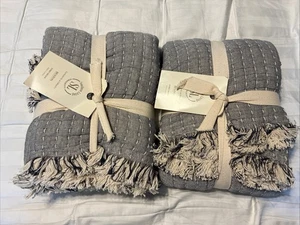 2er Set Southern Living Simplicity Benton Euro Sham grau hellbraun (2) - Bild 1 von 6