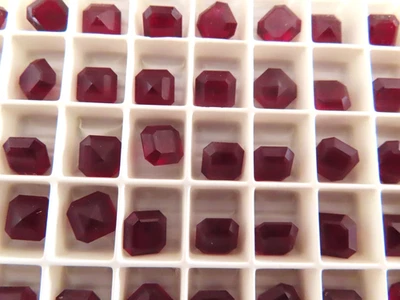 36 pedrería octágono cuadrado vintage Swarovski 7 mm granate/sin laminar. #4671 Foto 1 de 2