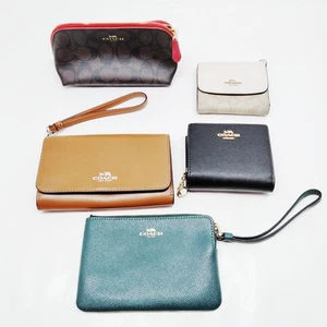 Coach Pouch Wallet Long Wallet 5 set Brown Leather 1561254 - Picture 1 of 11