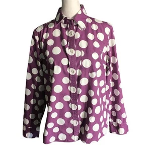 Boden Kids Purple Polka Dot Shirt Size 14 – Coquette, Retro, Preppy - Picture 1 of 6